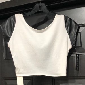 Women’s White and Black Crop Top